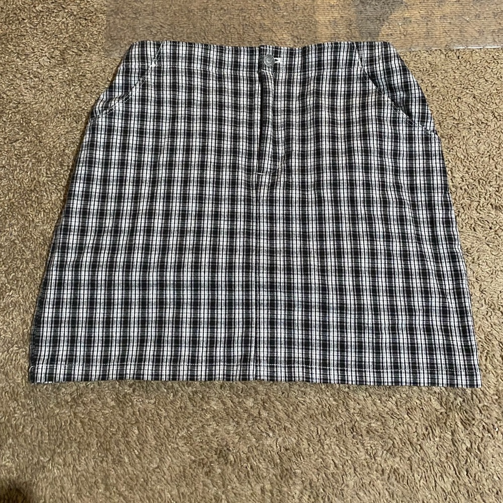 Plaid skirt with pockets